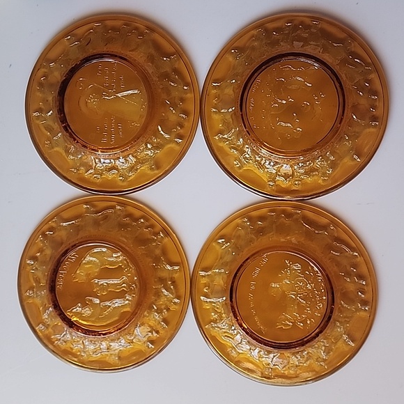Tiara Other - VTG. Mother Goose Nursery Rhymes, Tiara Amber Glass, Children's Plates.